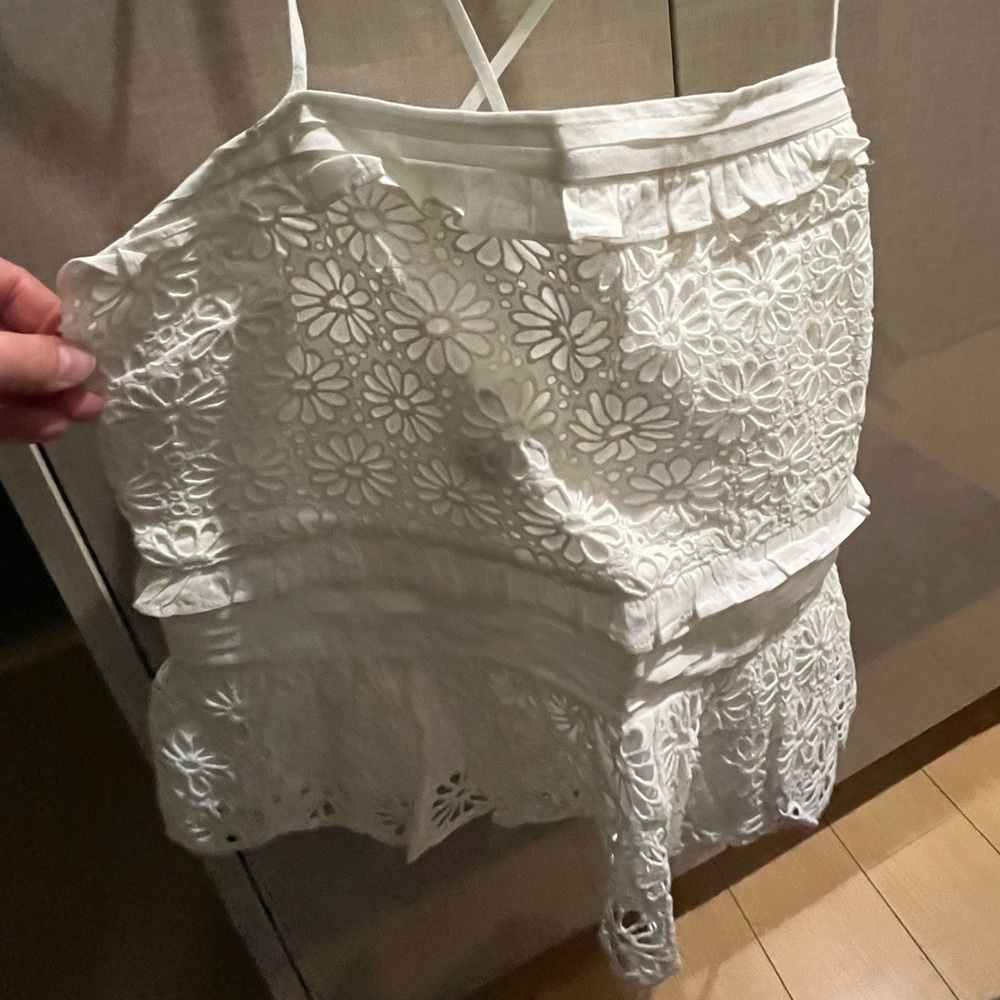 J. Crew White Smocked Tank